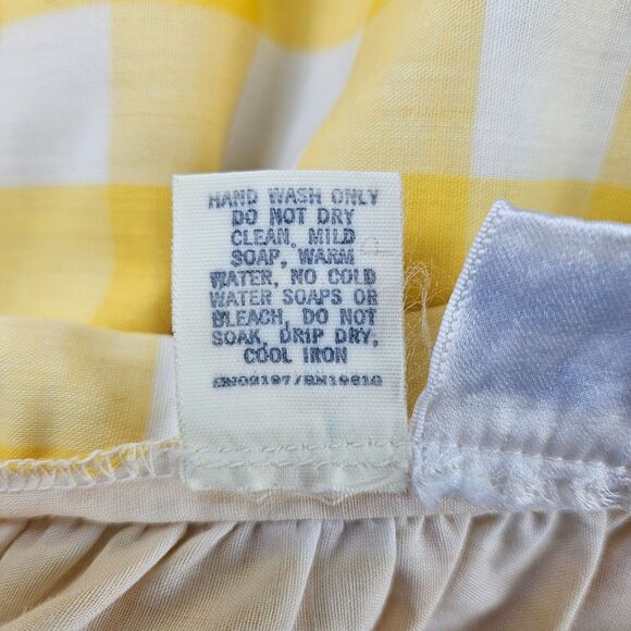 Vtg MISS SHAHEEN Butter Yellow Maxi Skirt Womens 14 Hippie 70s Boho Retro Floral - Picture 9 of 9